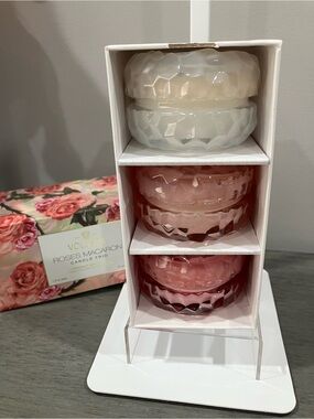 Voluspa Roses Macaron Candle Trio - Pink Floral Gift Set
